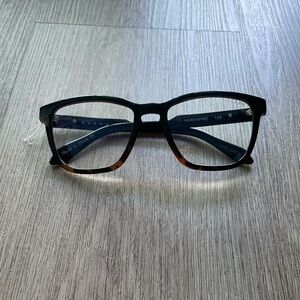 quay australia hardwire black tortoise blue light square glasses eyewear NEW
